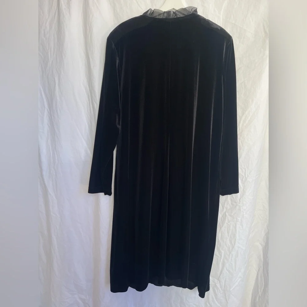 Vintage Ronni Nicole Velvet Ruffle Trim Duster kimono Romantic Gothic Size X3
